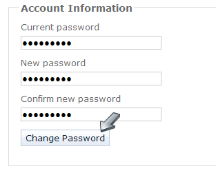 Change password button