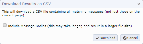 Download results as CSV