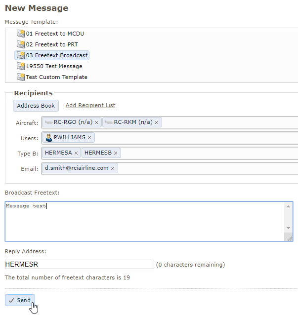 Click the Send button