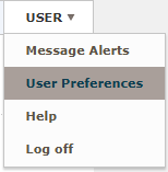 User Preferences Menu